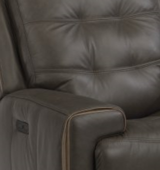 Flexsteel® Wicklow Brown Power Gliding Recliner With Power Headrest-1