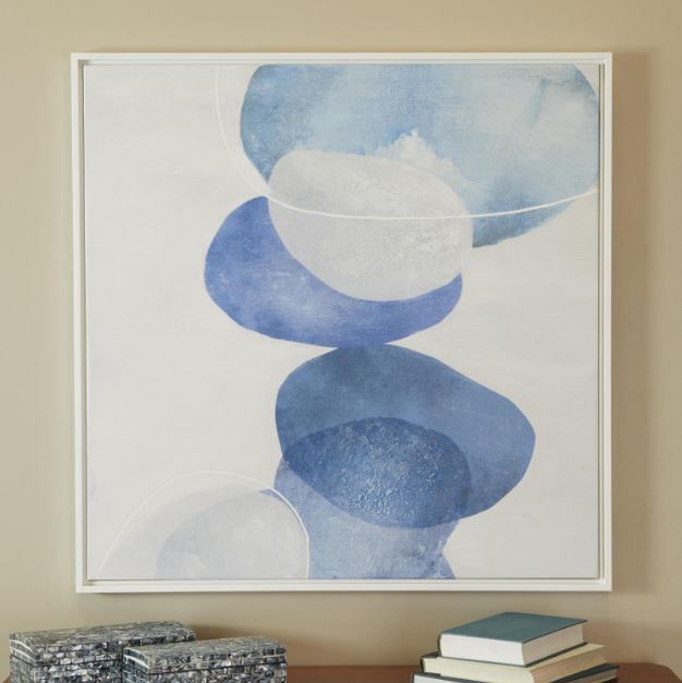 Deco Marche Blue/White Overlapping Circle Wall Art-4