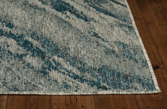 KAS Rugs Provo Gray/Teal Strokes 5'x8' Area Rug-1