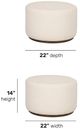 Flexsteel® Lyra Ivory Fabric Pouf Ottoman-2