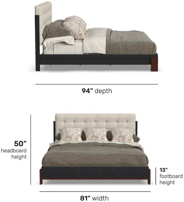 Flexsteel® Waterfall Ebony King Upholstered Panel Bed-3