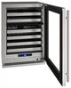 U-Line® 5 Class Stainless Steel 24" Dual Zone Reversible Hinge Wine Refrigerator-1