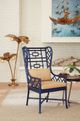 Wildwood Lamps Coastal Gwyneth Indigo/Sand Linen Wing Chair-1