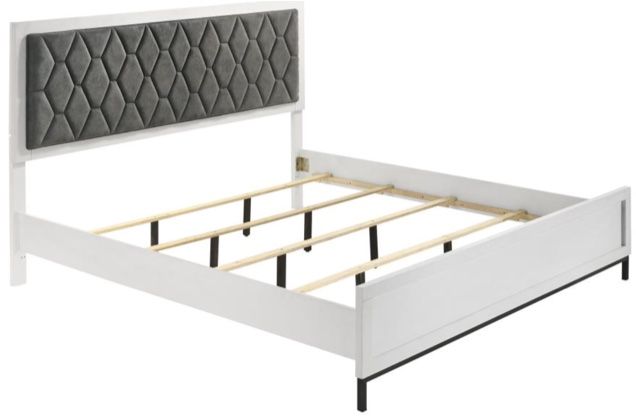 Coaster® Sonora White California King Upholstered Panel Bed-1