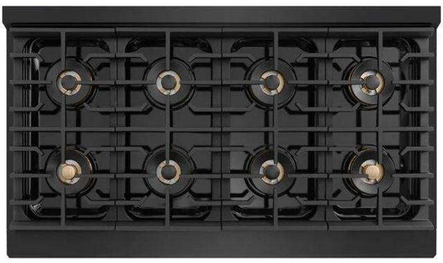 ZLINE Marino 48" Black Stainless Steel Pro Style Gas Range with 8-Burner and Polished Gold Accents-4