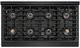 ZLINE Marino 48" Black Stainless Steel Pro Style Gas Range with 8-Burner and Polished Gold Accents-4