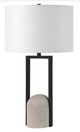 Renwil® Florah Matte Black/Natural Gray Desk Lamp-0