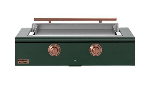 Caliber™ Rockwell Social 42" Emerald Built-In Liquid Propane Outdoor Griddle with Copper Hardware-0