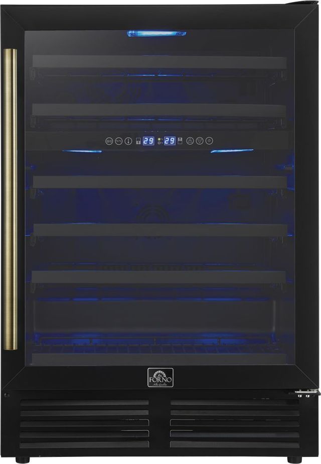 FORNO® Bacchino Series Alta Qualita 24" 4.8 Cu. Ft. Black Wine Cooler -0