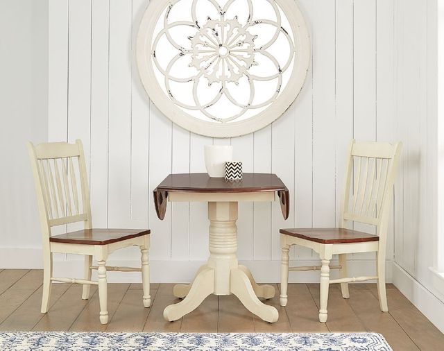 A-America® British Isles Merlot Dropleaf Dining Table with Buttermilk Base-1