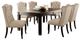 Furniture of America® Sania 7-Piece Antique Black/Beige Dining Set-0