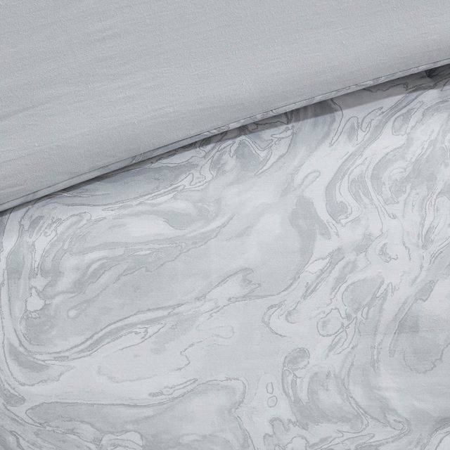 Olliix by Madison Park Grey Full/Queen Emory Cotton Sateen Duvet Set-4