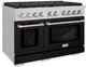 ZLINE Paramount 48" Stainless Steel Pro Style Dual Fuel Range with Black Matte Door-1