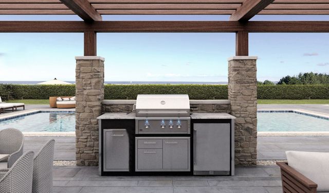 XO Pro-Grade Luxury Designer 36" Gray Outdoor Kitchen Island -1