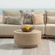 Classic Home Mckenna Travertine Stone 32" Outdoor Round Coffee Table-1