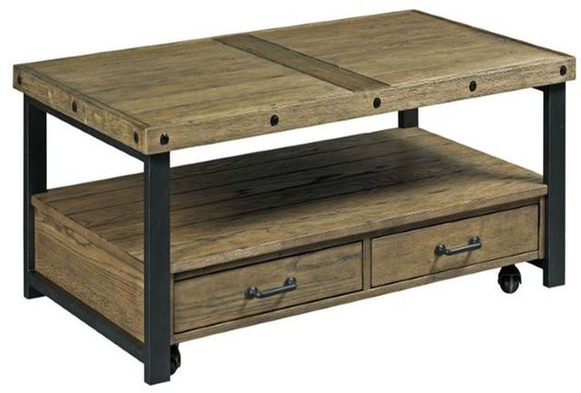 Creek Side Customs Customizable Workbench 5-Piece Rustic Brown Living Room Table Set-1