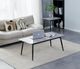 Mazin Furniture Salerno White Sintered Stone Top Coffee Table with Black Metal Legs-3