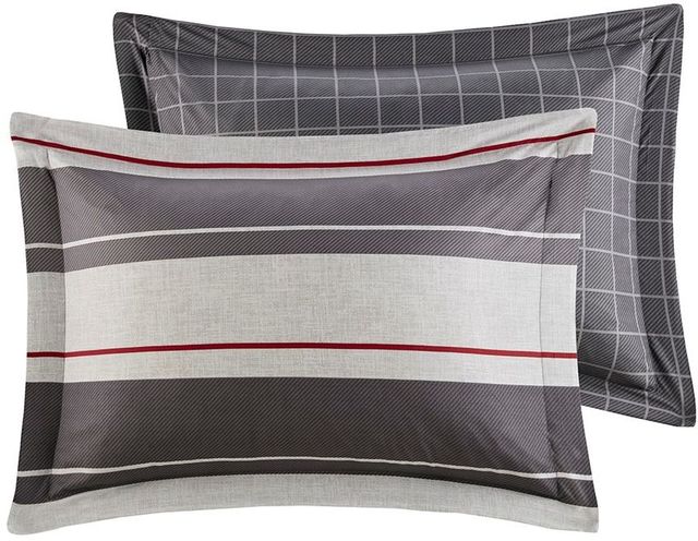 Olliix by Madison Park Essentials Grey/Charcoal Full Dalton Reversible Complete Bedding Set-2