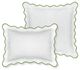 Laura Park Designs Scalloped Green/White Cotton 20"x26" Euro Sham-1