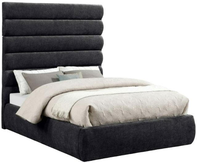 Meridian Furniture Adam Black 71'' Full Upholstered Panel Bed-0
