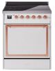 Ilve® Nostalgie II Noblesse 30'' White Pro Style Induction Range with Copper Trim-0