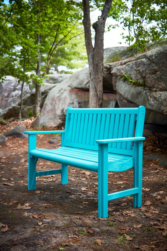 C.R. Plastics Generation Line Turquoise Garden Bench-2