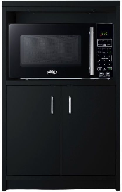 Summit® Black 2-Door Microwave Cabinet-2
