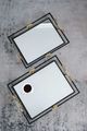 A & B Home 2-Piece Black/Gold Decorative Tray Set-2