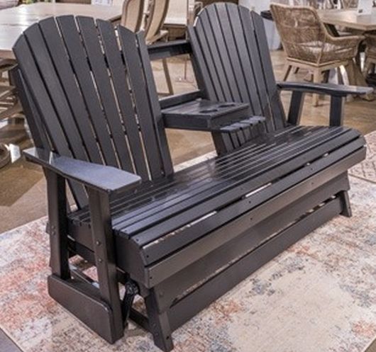 Signature Design by Ashley® Hyland Wave Black Outdoor Glider Loveseat-0