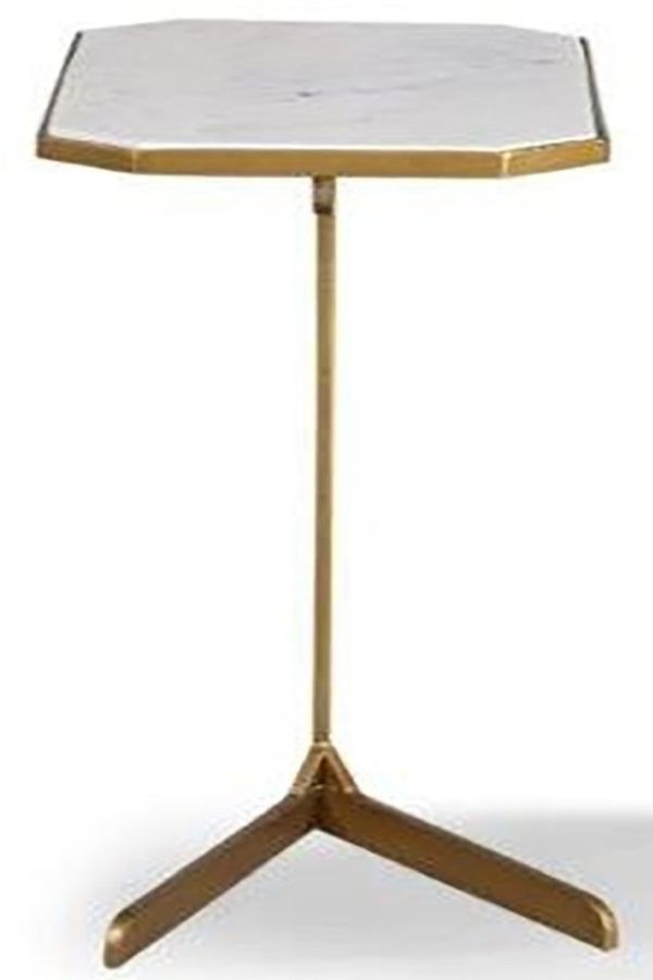 Parker House® Crossings Eden Marble Top Accent Table with Gold Stand -2