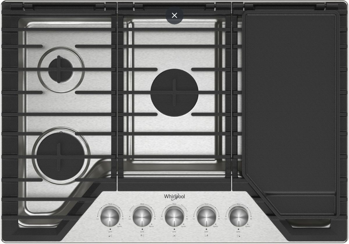 Whirlpool® 30" Stainless Steel Gas Cooktop