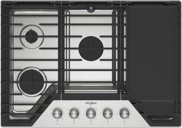 Whirlpool® 30" Stainless Steel Gas Cooktop