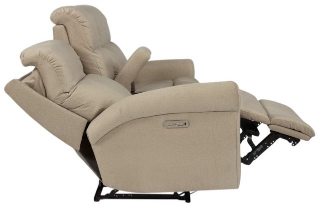 Flexsteel® Davis Oat Power Reclining Loveseat with Console and Power Headrests