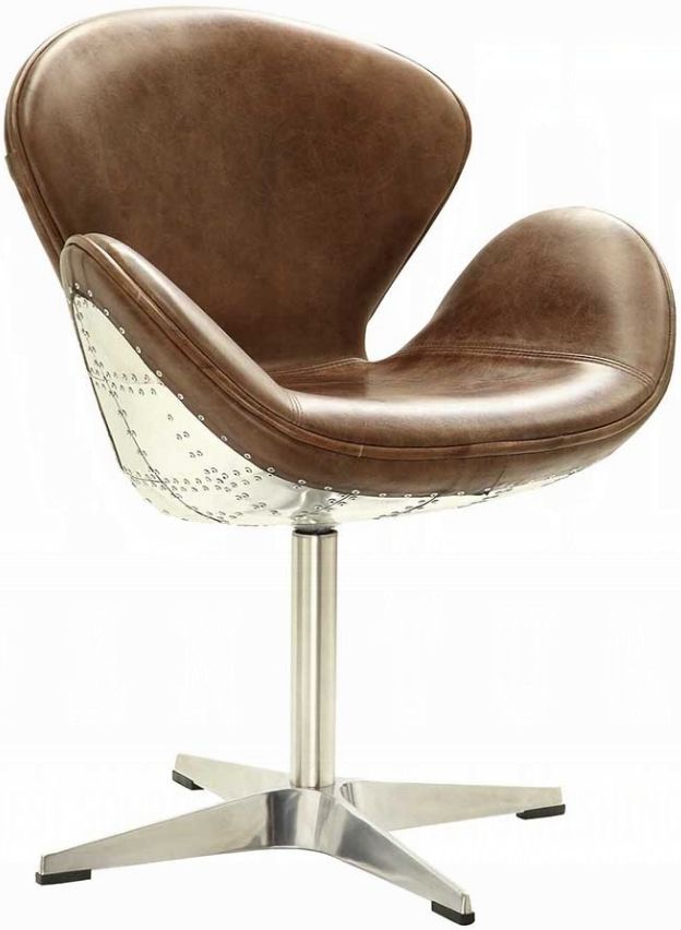 ACME Furniture Brancast Retro Brown Swivel Accent Chair-0