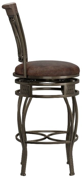 HH2 Home Montello Distressed Brown Swivel Counter Stool-2