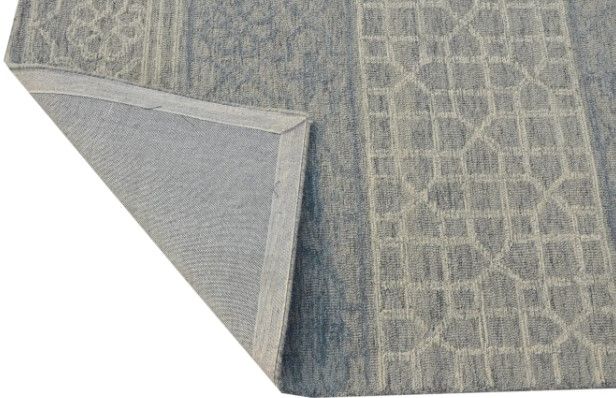 KAS Rugs Hudson Blue Grey Mosaic 5'x7' Area Rug-1