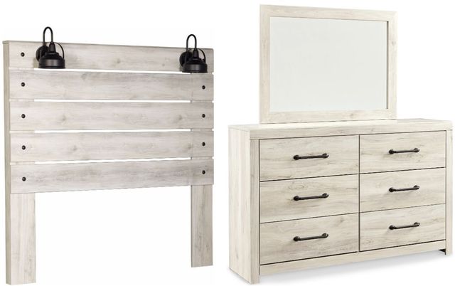 Signature Design by Ashley® Cambeck 3-Piece Whitewash Queen Panel Headboard Bed Set-0