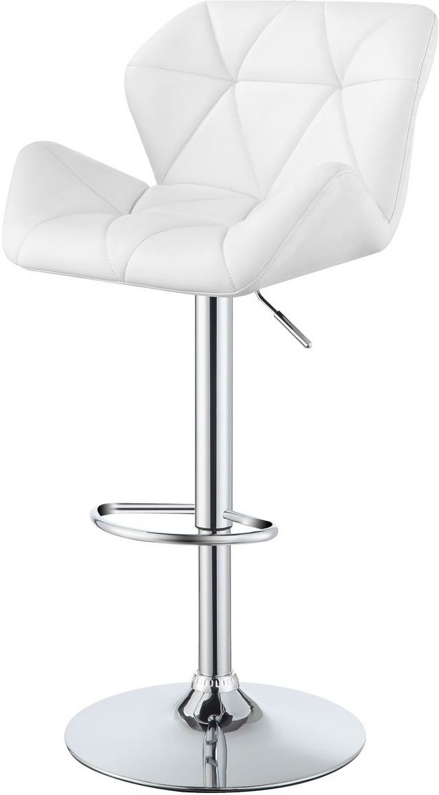 Coaster® Berrington 2-Piece Chrome/White Adjustable Stools-5