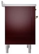Ilve® Nostalgie II Noblesse 36'' Burgundy Pro Style Induction Range with Brass Trim-2