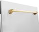 ZLINE Autograph Edition 24" Stainless Steel Built In Dishwasher with Polished Gold Handle-4