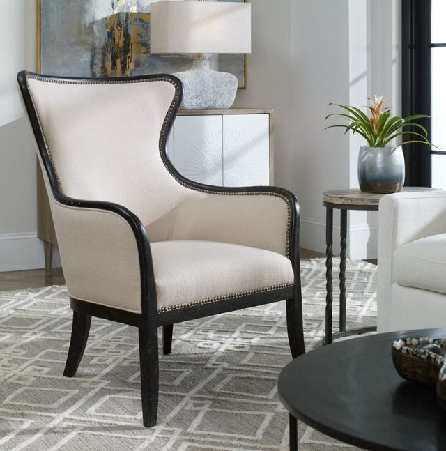 Uttermost® Sandy Shimmery Sand Wing Chair-1
