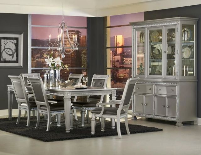 Homelegance® Bevelle Dark Gray/Silver Dining Arm Chair-1