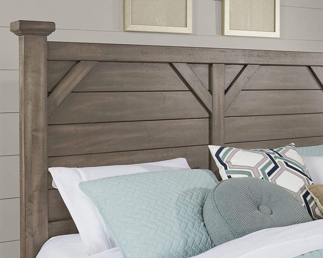 Vaughan-Bassett Centennial Solids Chestnut Creek Pewter Queen Plank Poster Bed-1