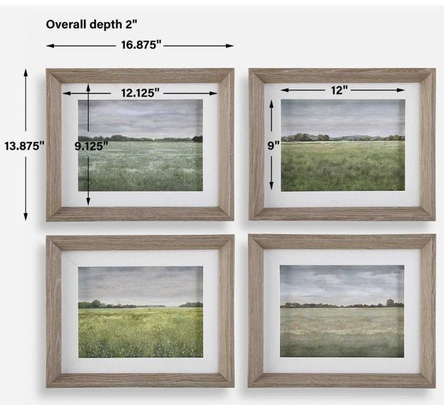 Uttermost® Paul Duncan 4-Piece Quiet Meadows Framed Prints Set-2