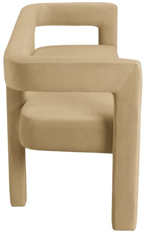 Meridian Furniture Athena Camel Velvet Upholstered Bench-3