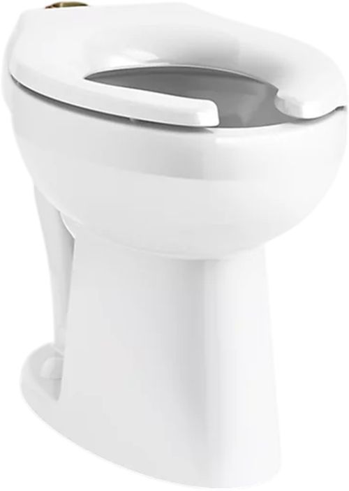 KOHLER® Highcliff™ Ultra White Floor-Mount Top Spud Flushometer Bowl with 4-Bolt Base-0