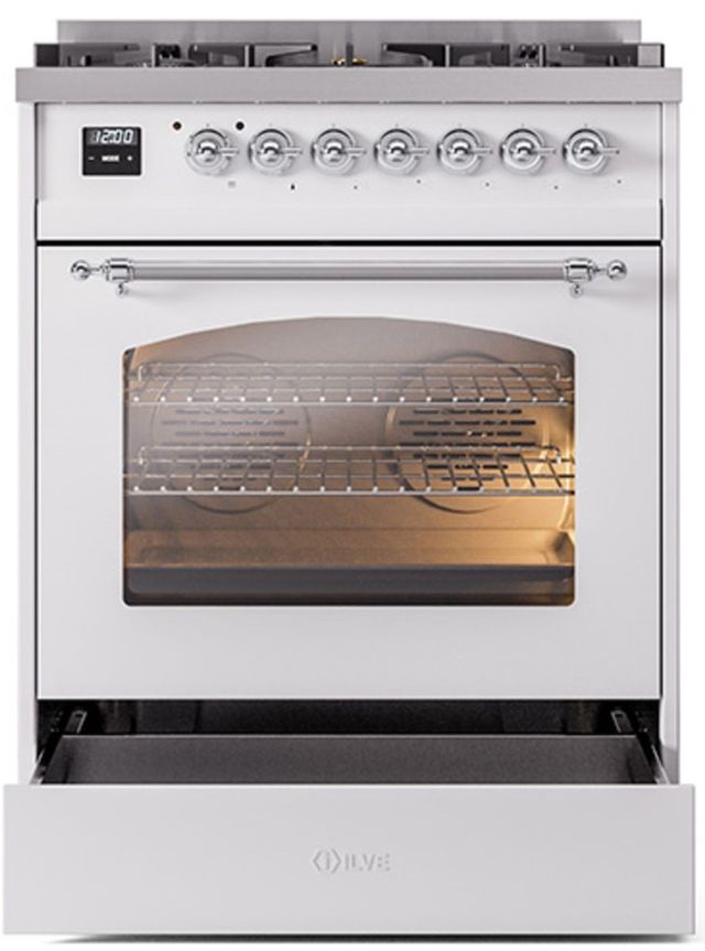 Ilve® Nostalgie II Series 30" White Pro Style Dual Fuel Range-3