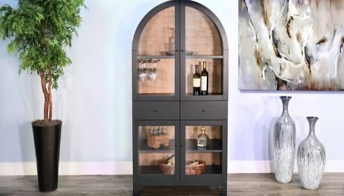 Sunny Designs™ Bar & Game Black Magic/Buckskin Wine Bar-9