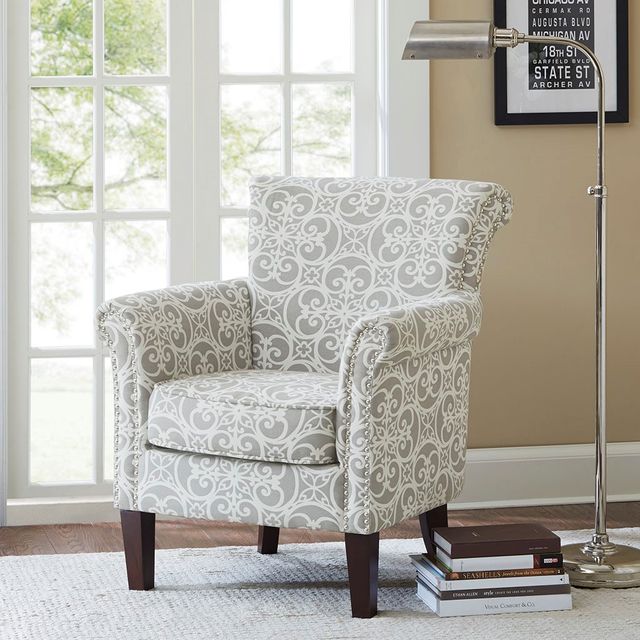 Olliix by Madison Park Grey Brooke Tight Back Club Chair-1
