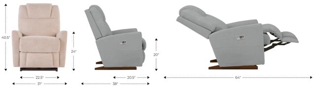 La-Z-Boy® Sparrow Ash Power Rocking Recliner with Headrest-3